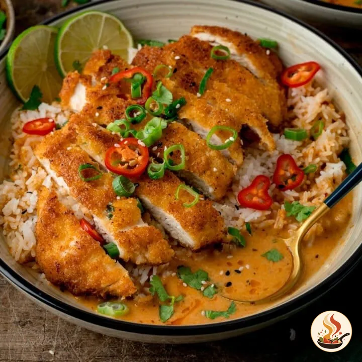 Курица с рисом в кокосовом соусе: хрустящая корочка и нежный рис