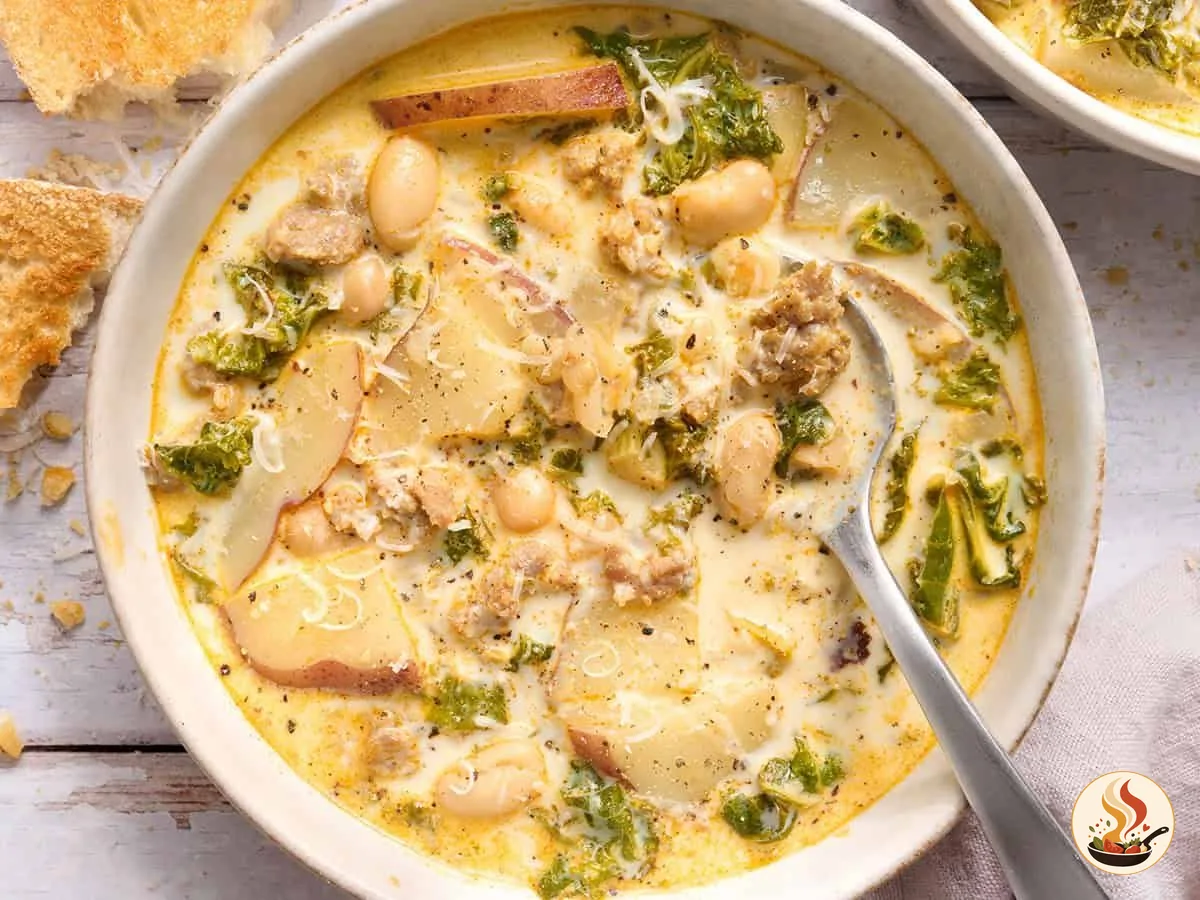 Тосканская картофельно-колбасная похлёбка с белыми бобами