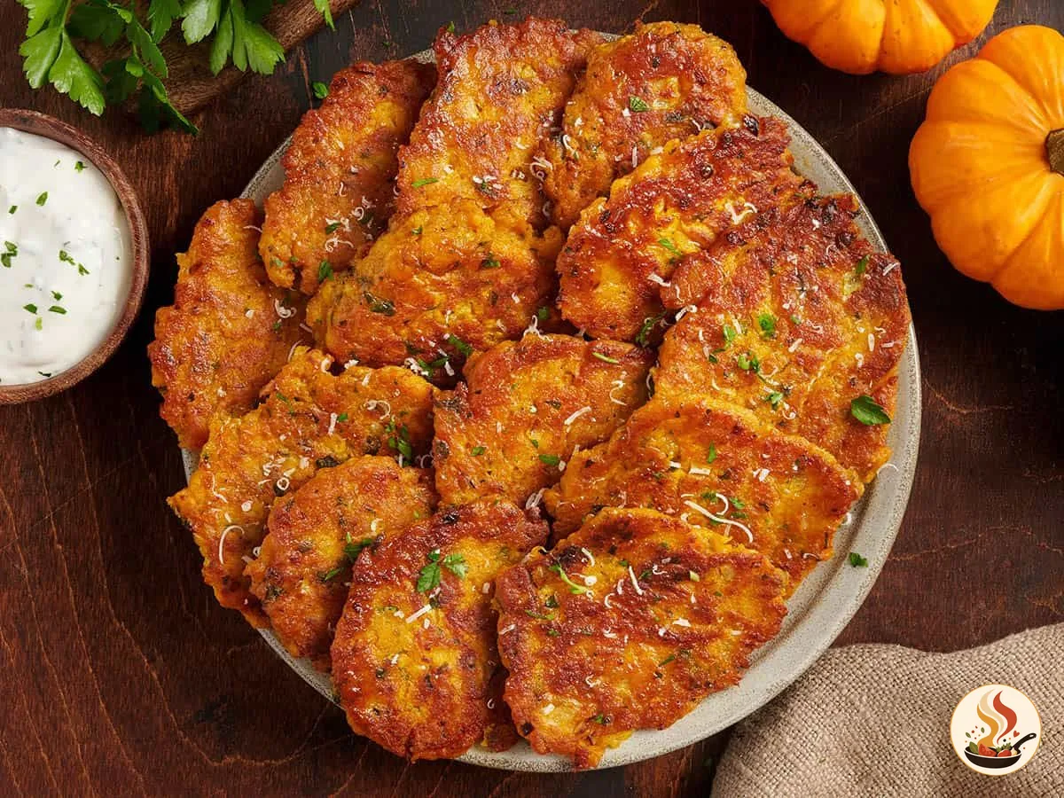 Тыквенные оладьи с пармезаном: закуска на скорую руку